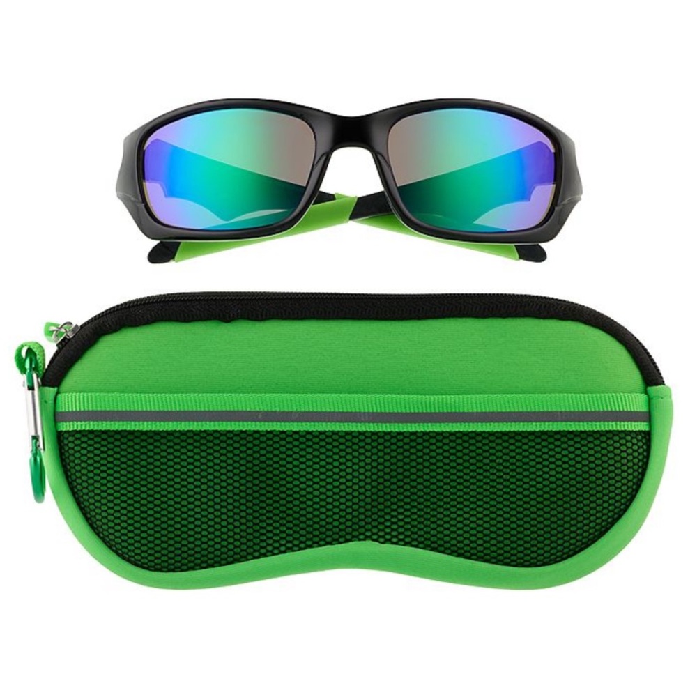eyeSQUARED Boys Pan Oceanic Colored Oval Sporty Sunglasses and Case Set